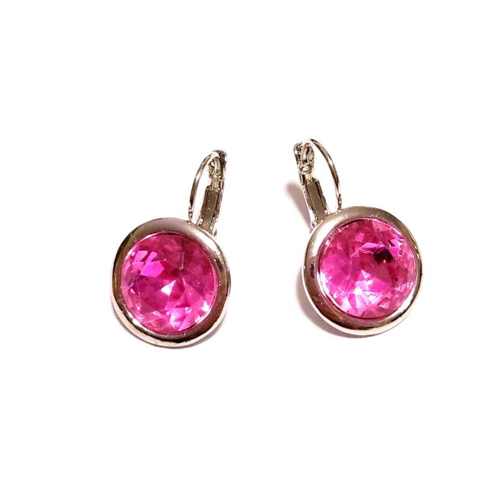 Swarovski elementcrystal bling Pink earrings.